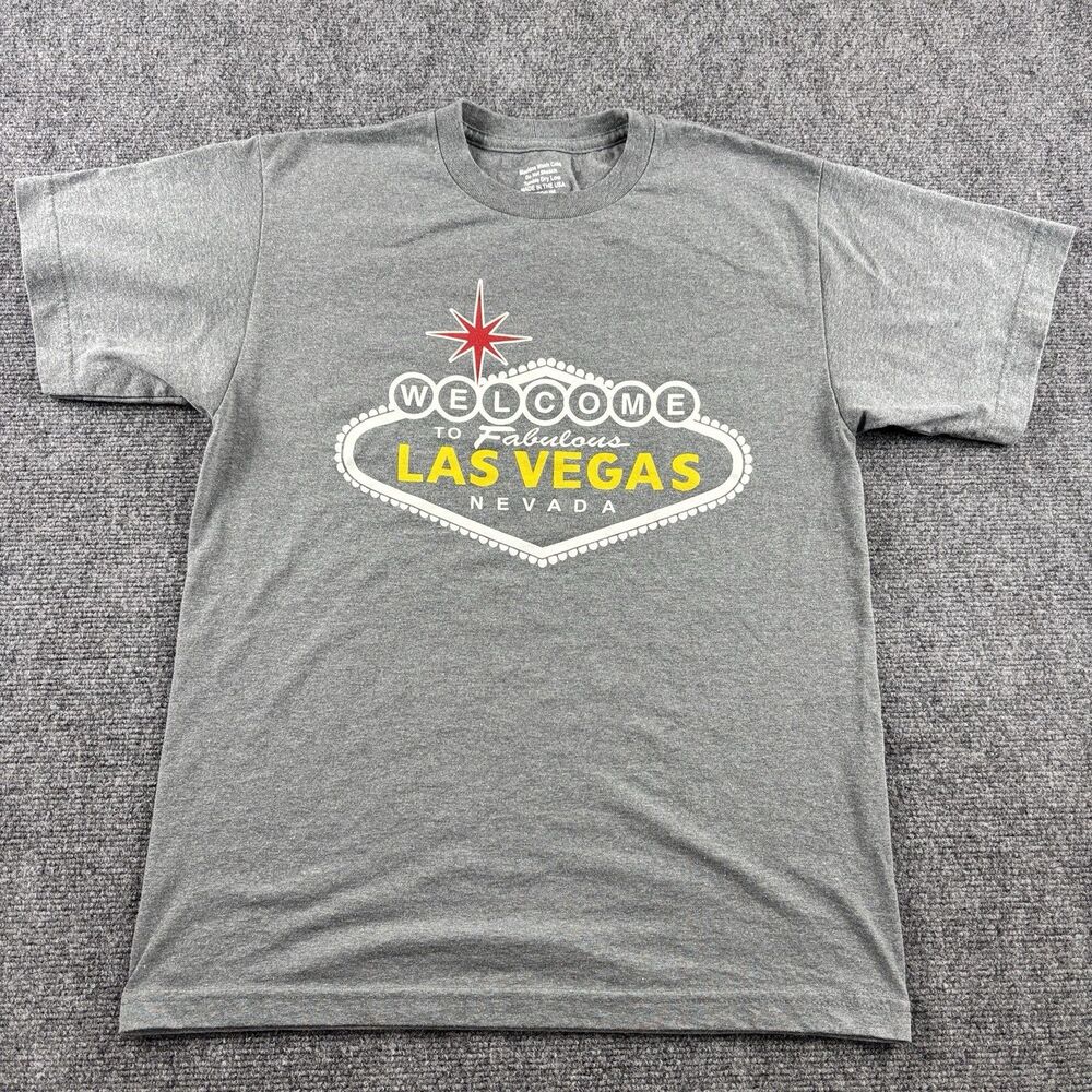Welcome Las Vegas Shirt Mens M US M Gray Fabulous Nevada Graphic Tee